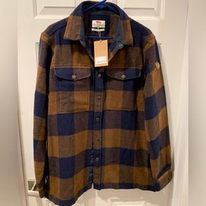 Fjallraven Canada Shirt Chestnut & Dark Navy Mens Large NWT Retail $170